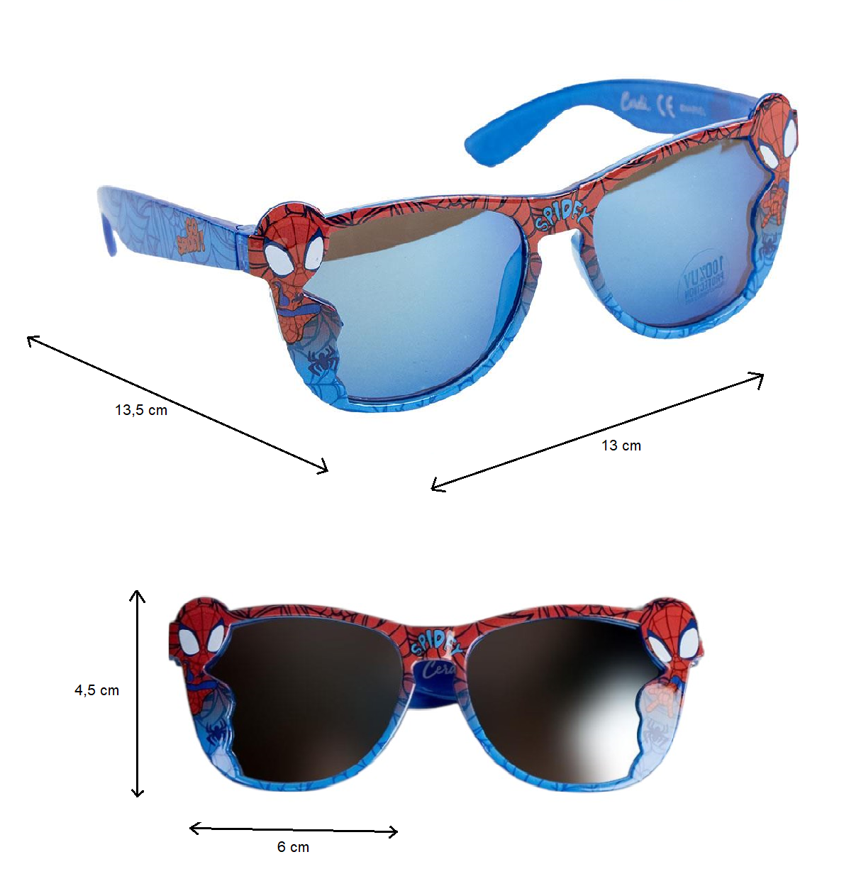 Occhiali da Sole Spidey MARVEL Lenti Specchiate Rettangolari Filtro Uv400 - 2805