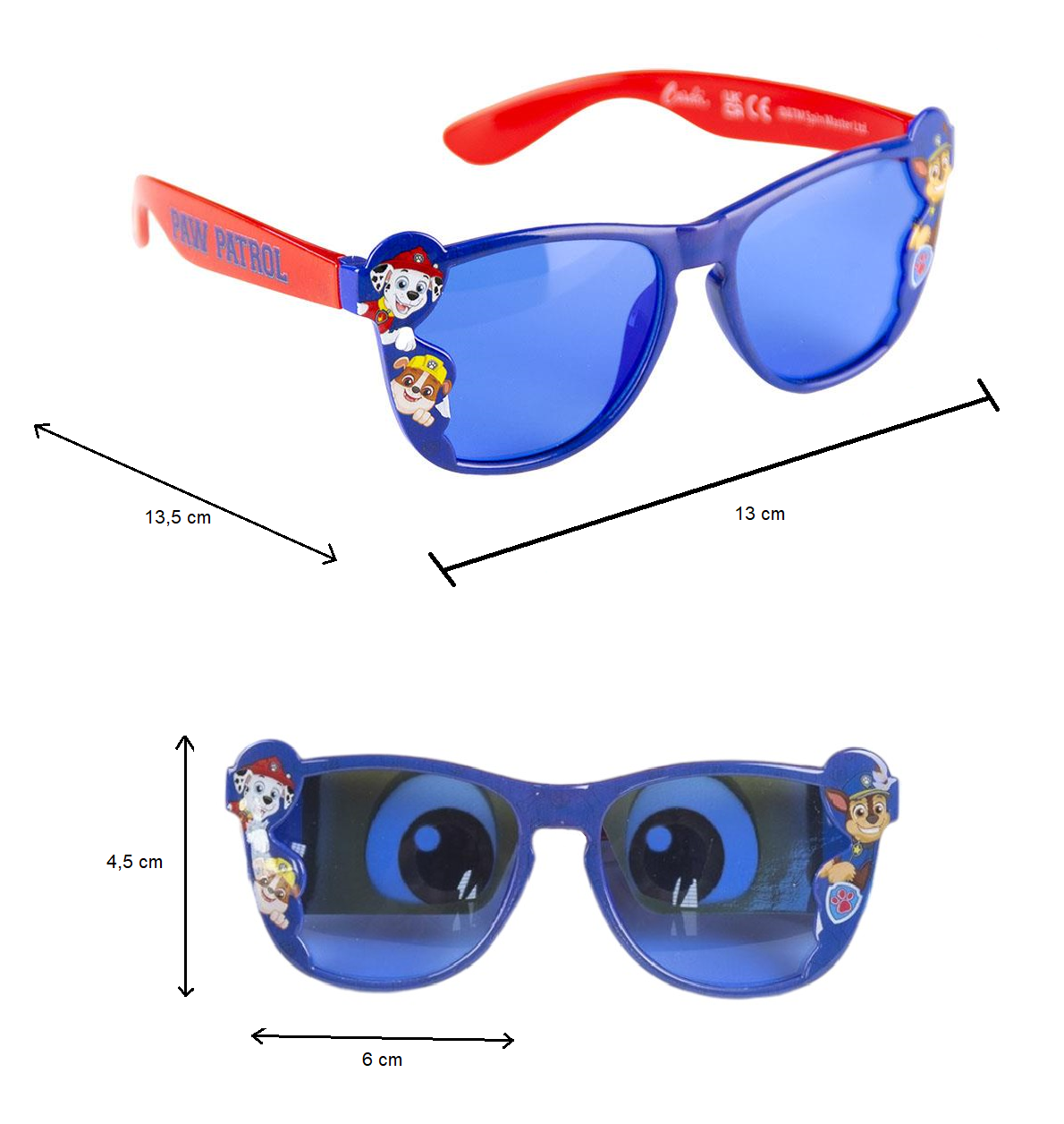 Occhiali da Sole Paw Patrol Lenti Specchiate Rettangolari Filtro Uv400 - 1965
