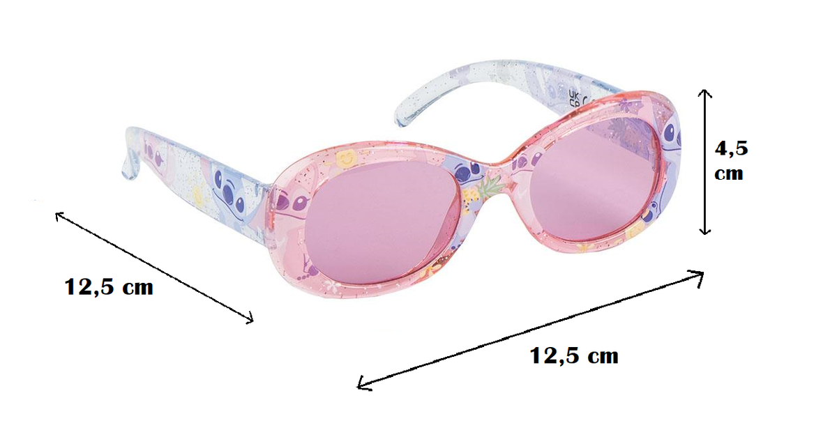 Occhiali da Sole Stitch e Angel DISNEY Glitterati Lenti Ovali Specchiate Filtro Uv400 - 2812