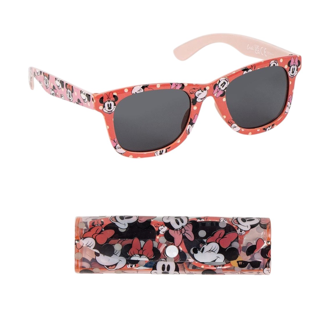 Occhiali da Sole Minnie Mouse DISNEY con Custodia Lenti Rettangolari Filtro Uv400 - 2822-2