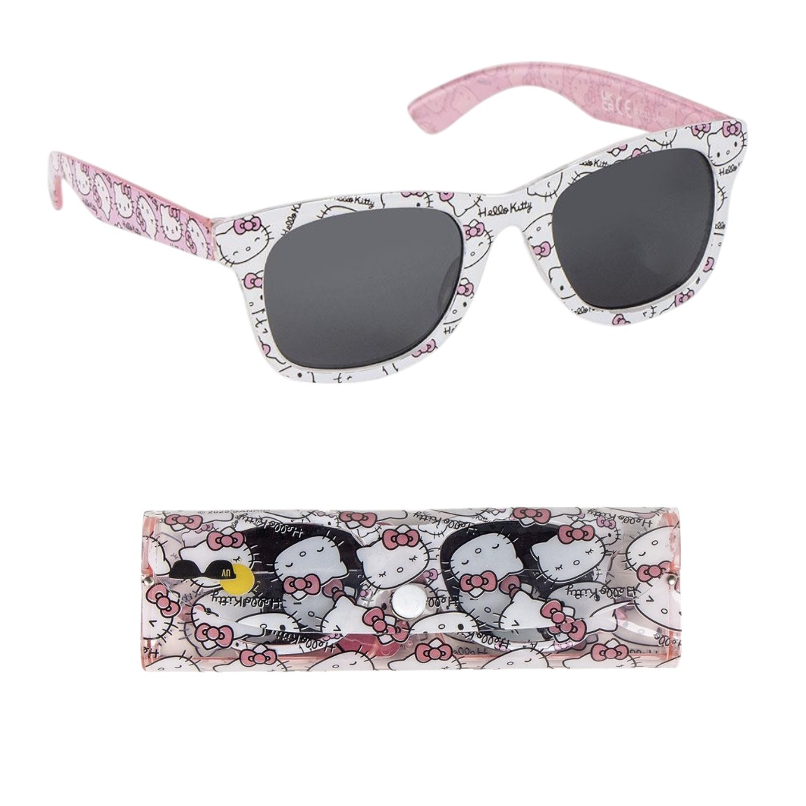 Occhiali da Sole Hello Kitty con Custodia Lenti Rettangolari Filtro Uv400 - 2886-1