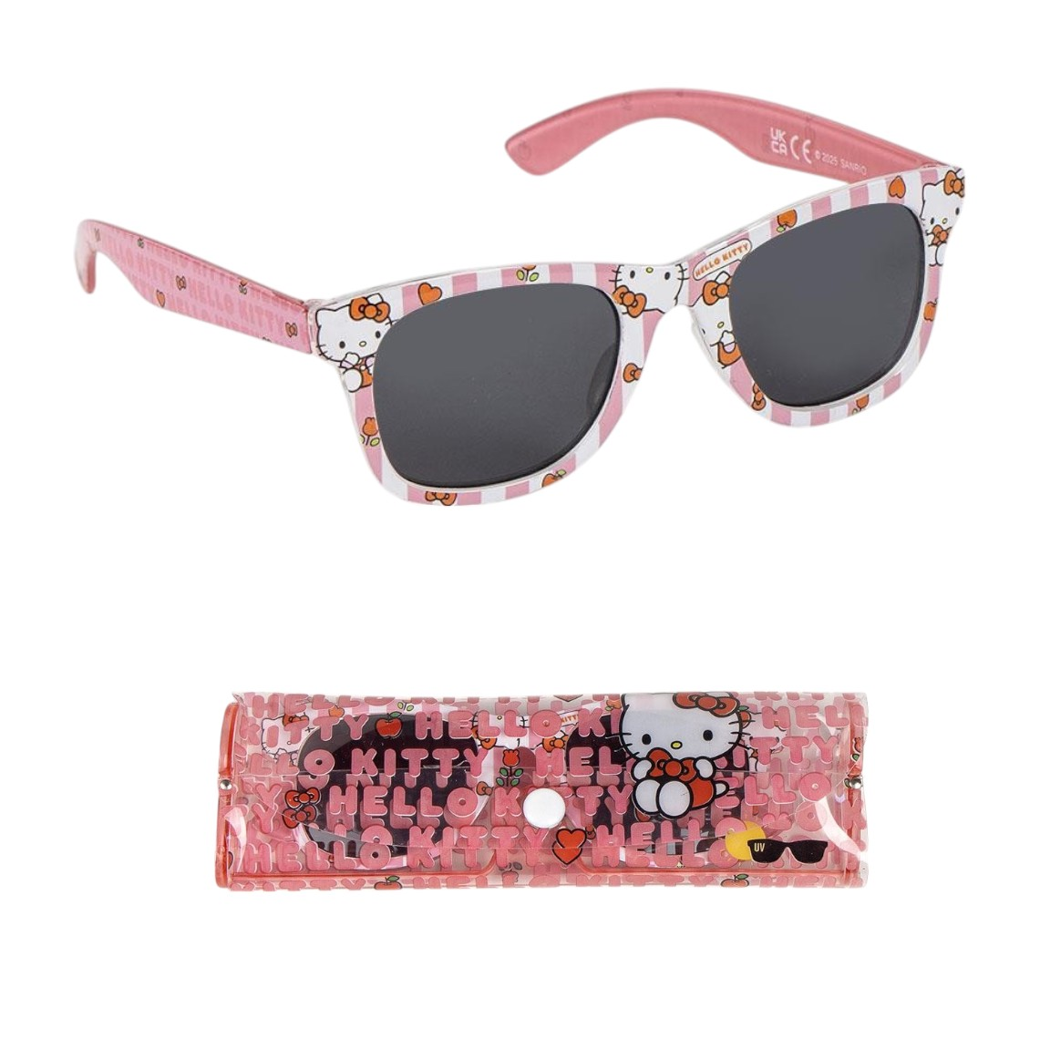 Occhiali da Sole Hello Kitty con Custodia Lenti Rettangolari Filtro Uv400 - 2886-2