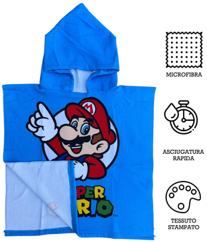 Poncho Mare Super Mario e Luigi 100 X 50 CM Accappatoio per Bambini 100% Pl - Mar36-5180