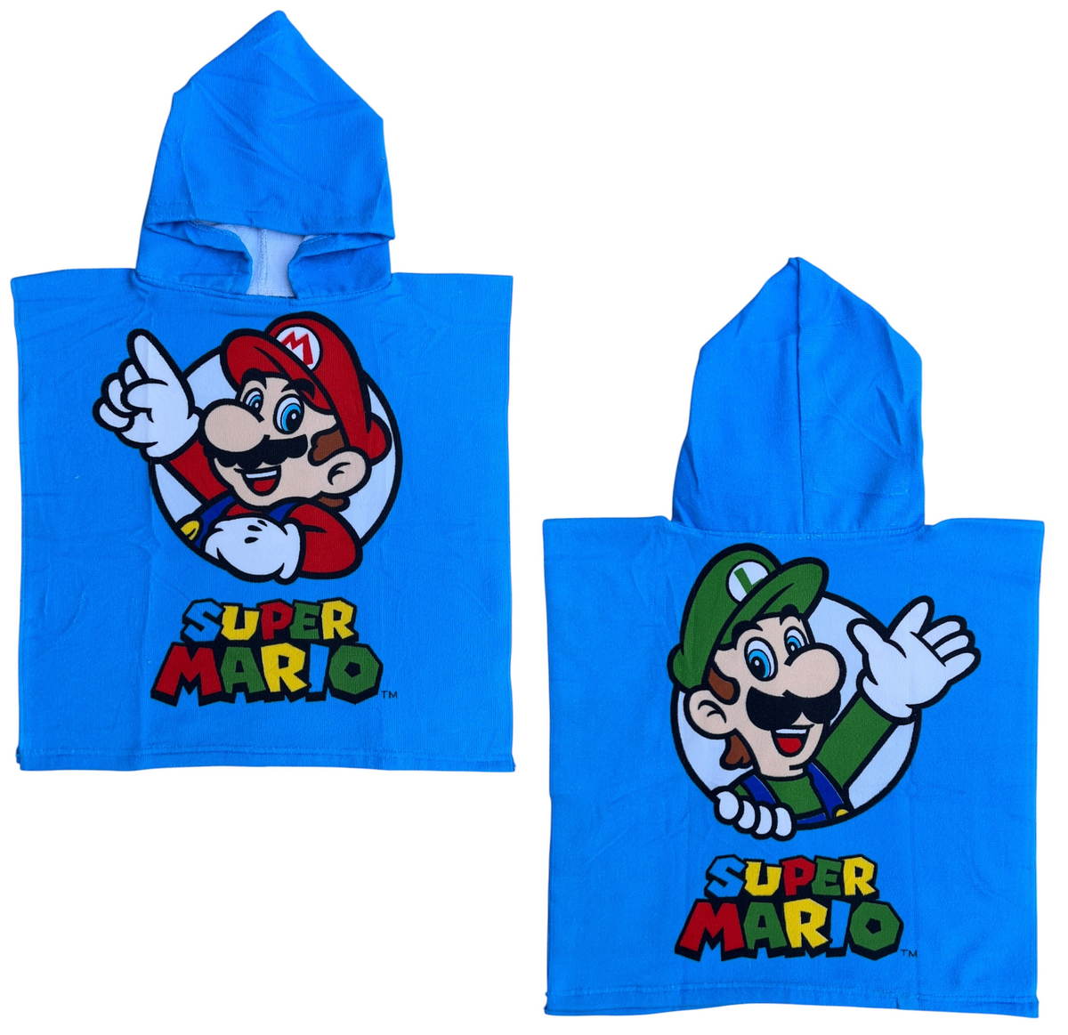 Poncho Mare Super Mario e Luigi 100 X 50 CM Accappatoio per Bambini 100% Pl - Mar36-5180