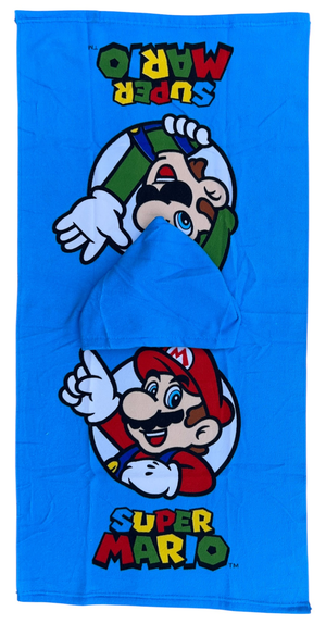 Poncho Mare Super Mario e Luigi 100 X 50 CM Accappatoio per Bambini 100% Pl - Mar36-5180