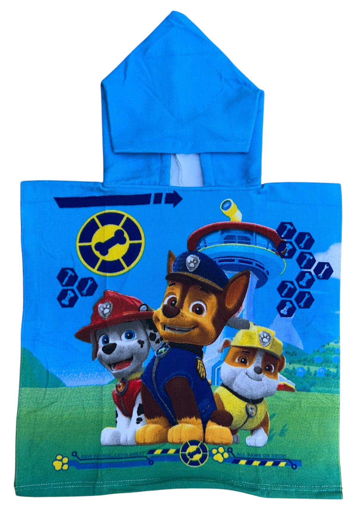 Poncho Mare Paw Patrol 100 X 50 CM Accappatoio da Spiaggia per Bambini 100% Pl - Paw-191203