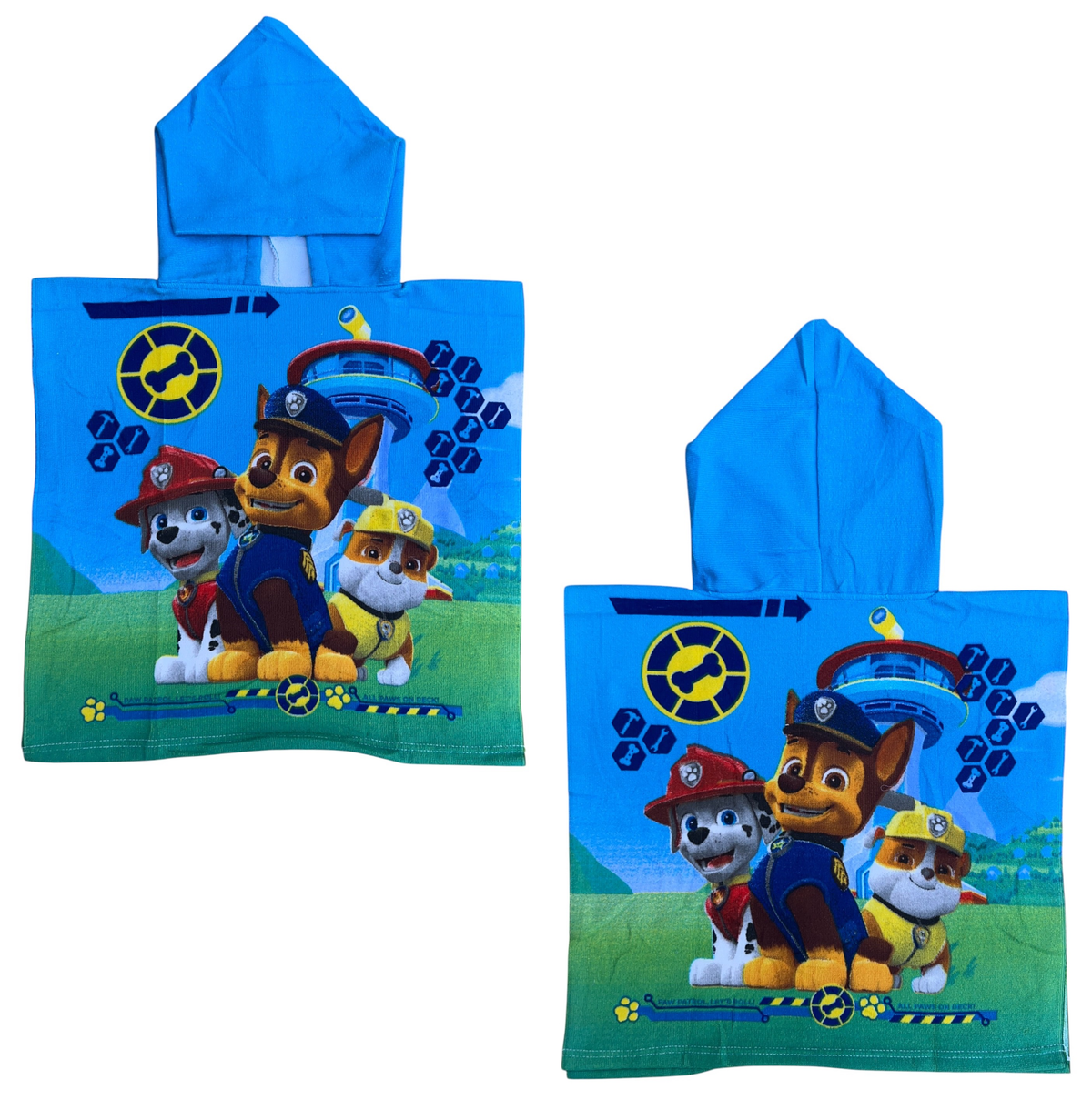 Poncho Mare Paw Patrol 100 X 50 CM Accappatoio da Spiaggia per Bambini 100% Pl - Paw-191203