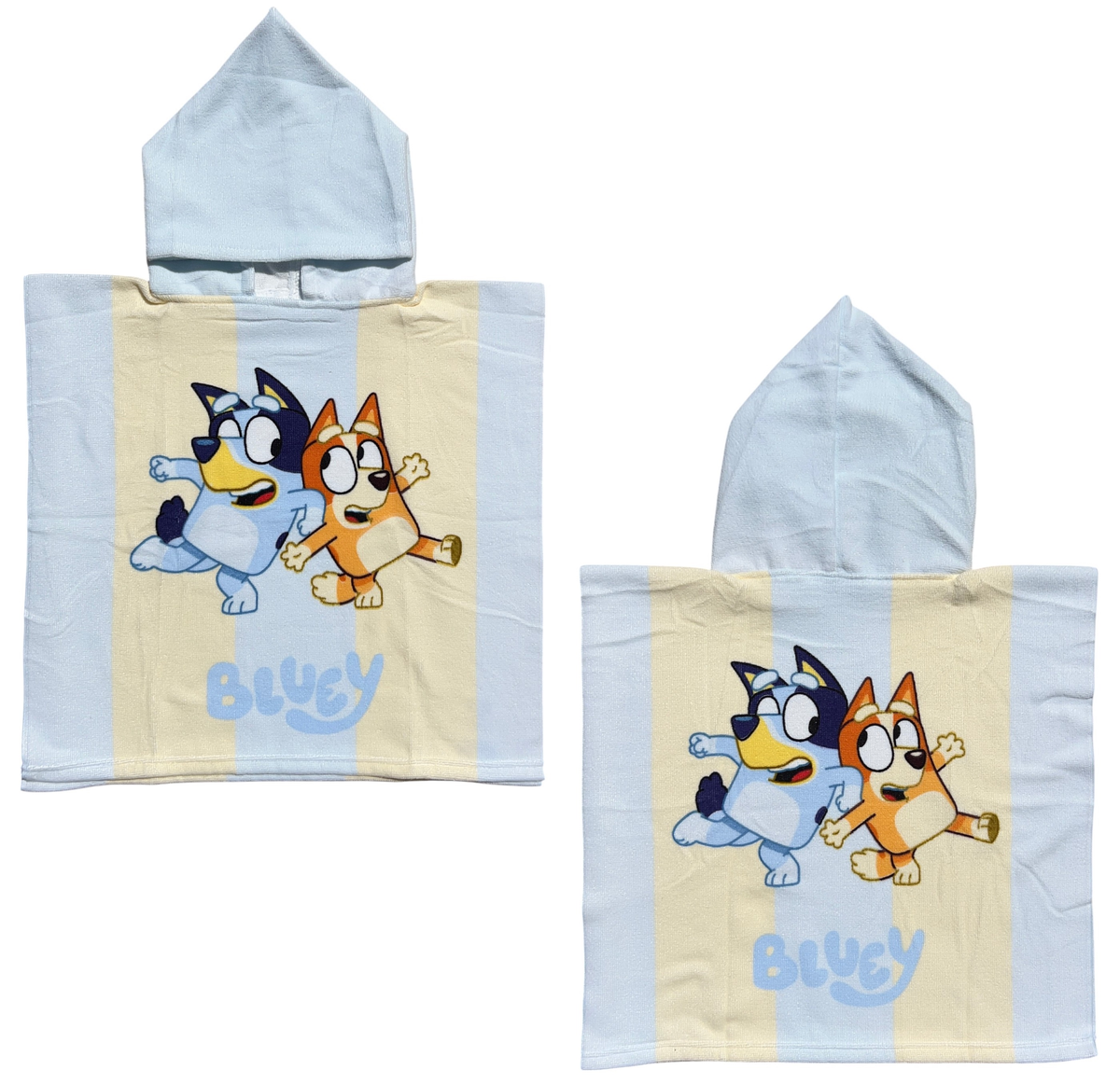 Poncho Mare Bluey e Bingo 100 X 50 CM Accappatoio da Spiaggia per Bambini 100% Pl - Blu36-5182