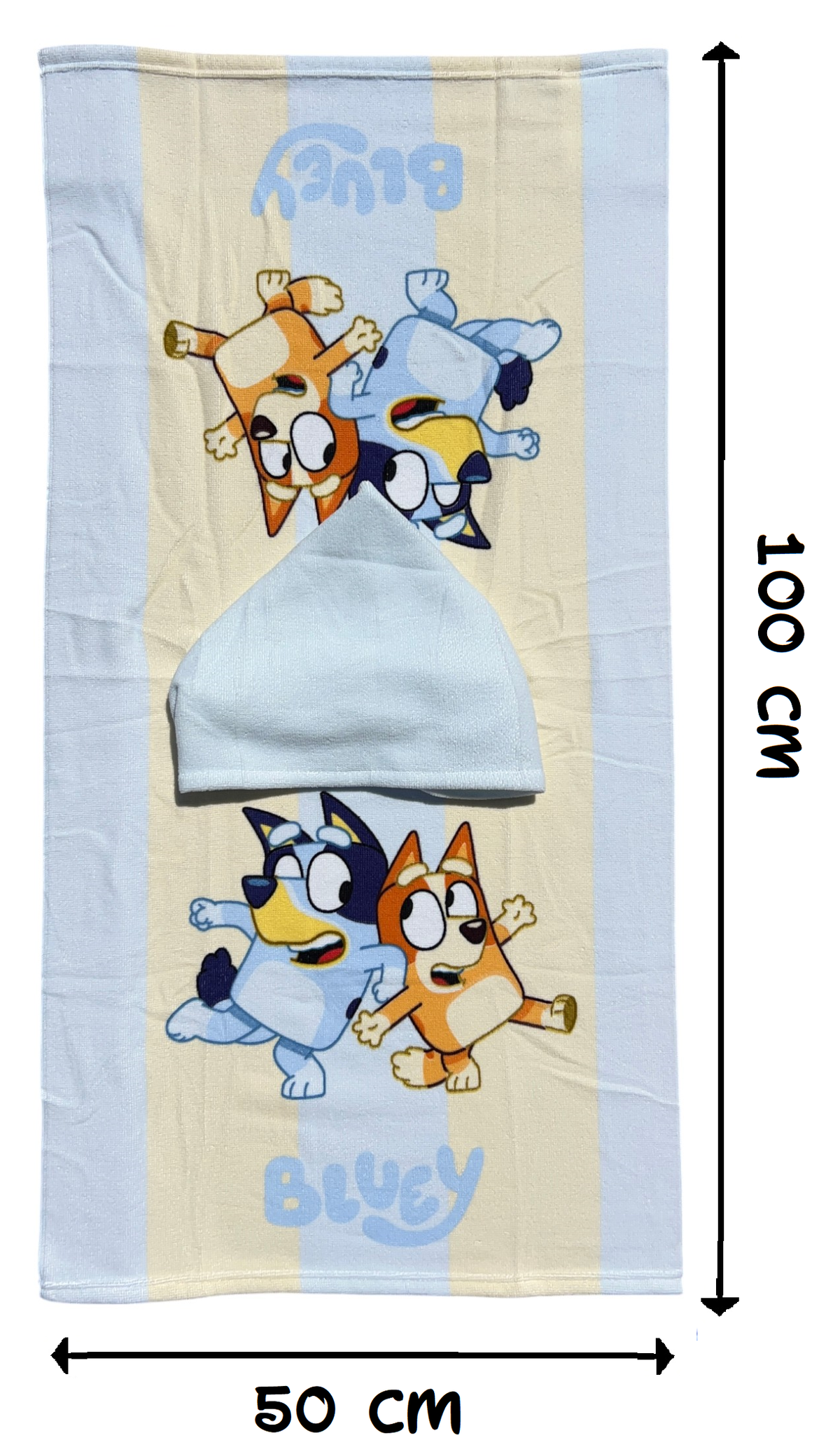 Poncho Mare Bluey e Bingo 100 X 50 CM Accappatoio da Spiaggia per Bambini 100% Pl - Blu36-5182
