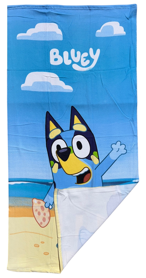Telo Mare Bluey Asciugamano da Spiaggia per Bambini in Microfibra di Poliestere CM 140x70 - Blu36-5171
