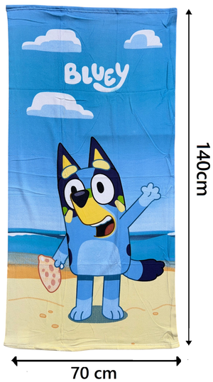 Telo Mare Bluey Asciugamano da Spiaggia per Bambini in Microfibra di Poliestere CM 140x70 - Blu36-5171