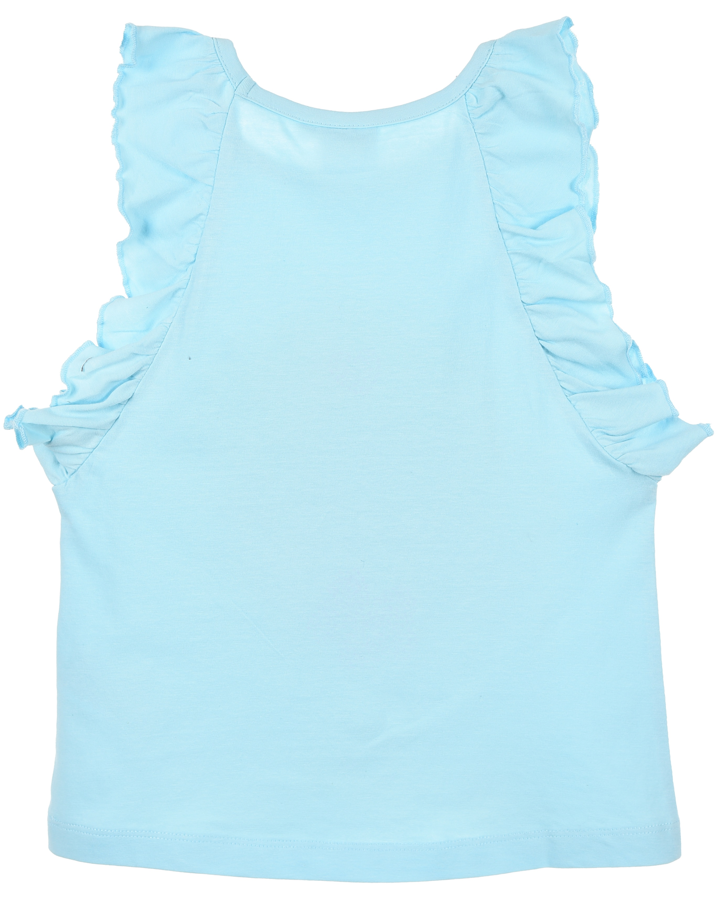 Canotta Angel Stitch DISNEY in Cotone Smanicata con Rouche Bambina - Ye10086.celeste