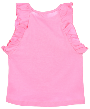 Canotta Angel Stitch DISNEY in Cotone Smanicata con Rouche Bambina - Ye10086.rosa