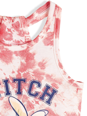 Vestitino Stitch e Angel DISNEY Scamiciata Abito Smanicato in Cotone Grafica Tie-Dye - Ye10074.fucsia
