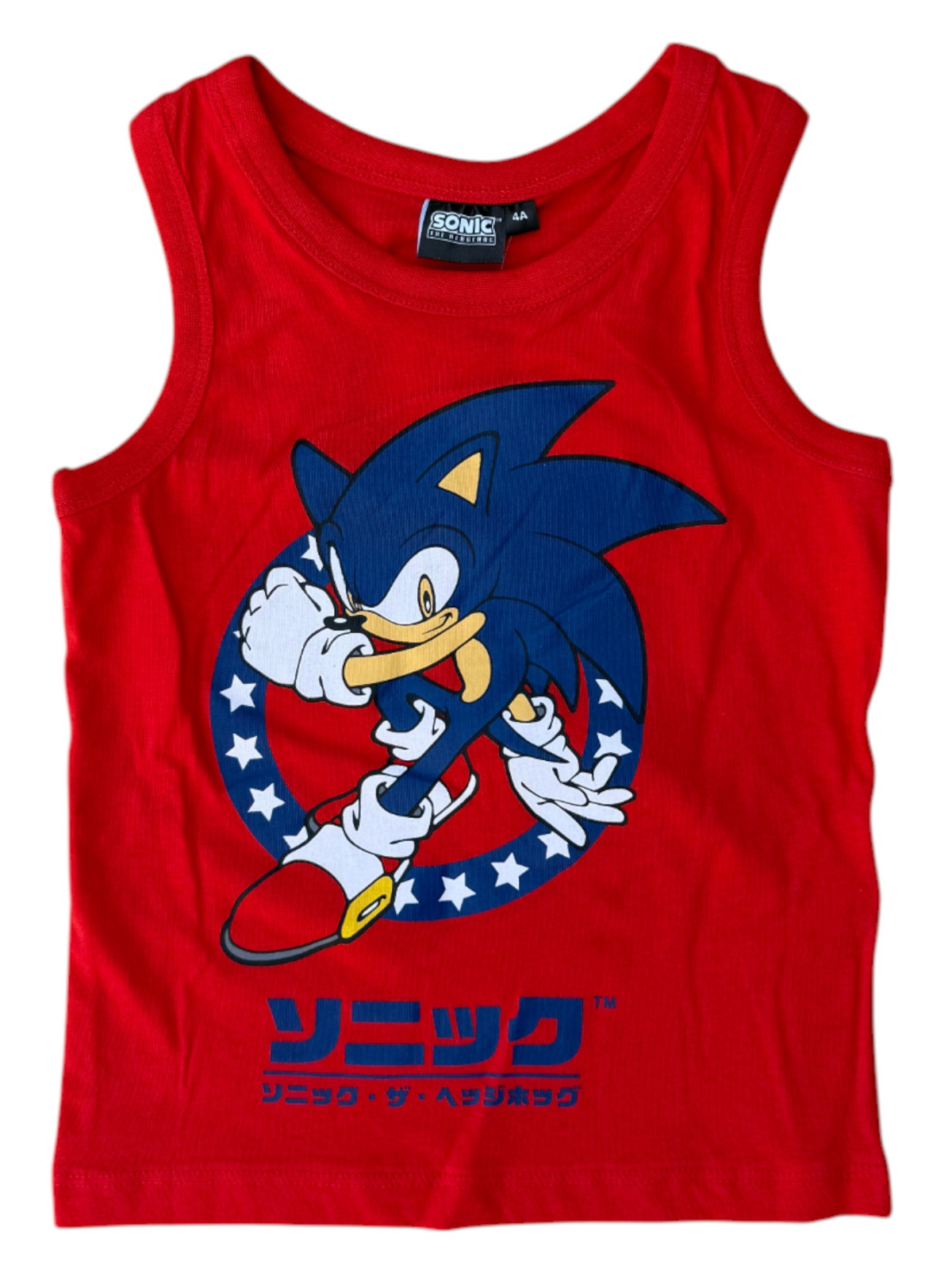 Canotta Sonic the Hedgehog in Cotone Maglietta Smanicata Bambino- Ye10163.rosso