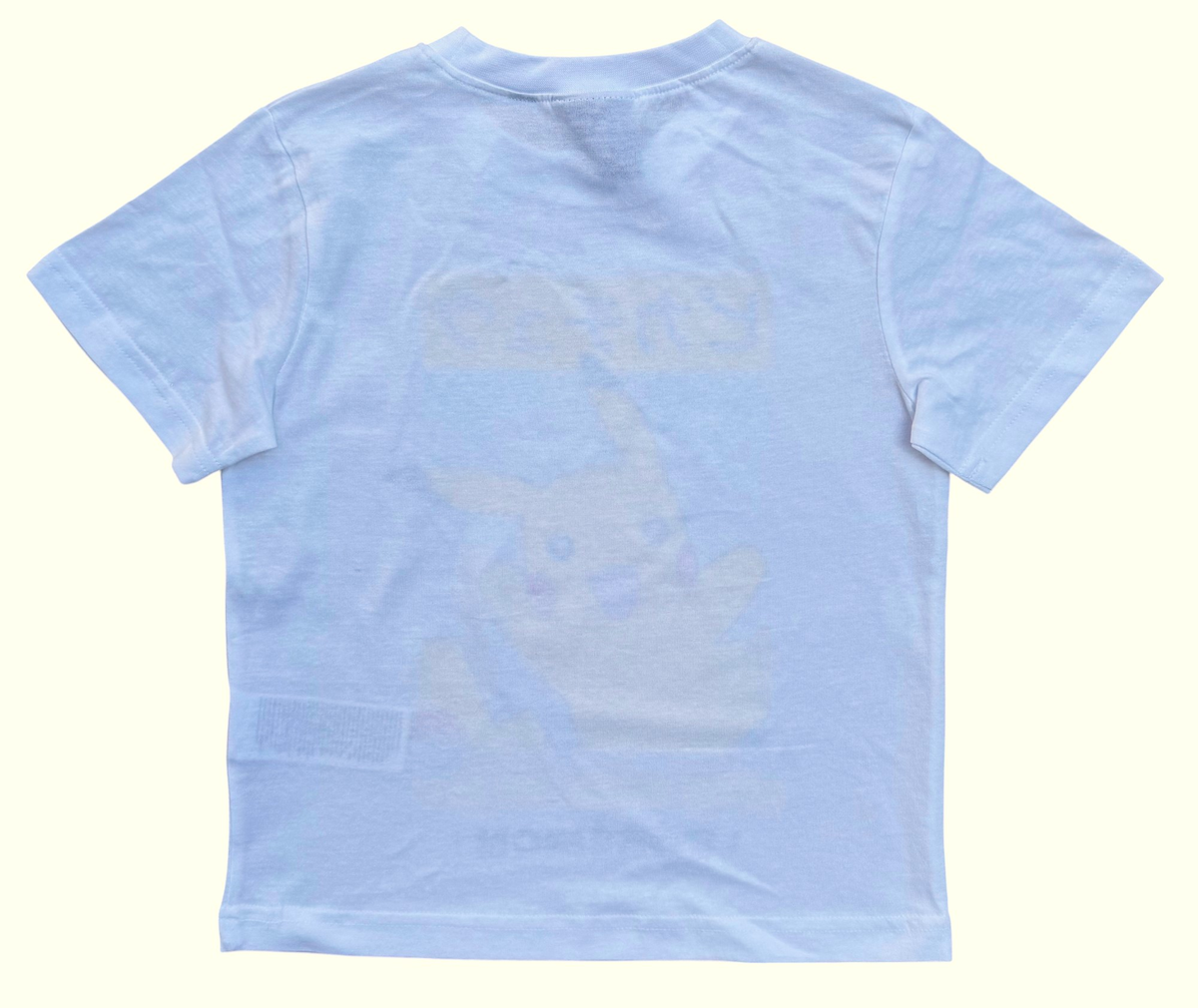 T-Shirt Pikachu Pokémon in Cotone Jersey Maglietta Maniche Corte - Ye10445.bianco