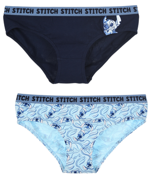 Culottes Stitch DISNEY Set 2 Pezzi Mutandine Slip in Cotone da Donna - Ye38001