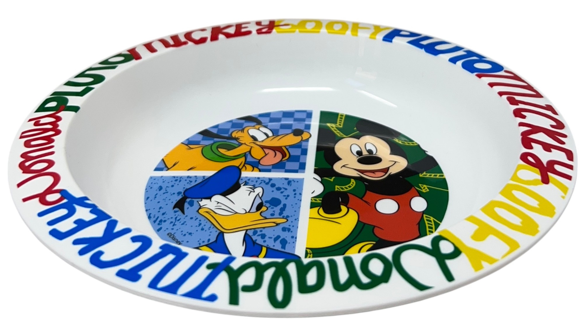Piatto Fondo Topolino & Friends DISNEY Stoviglia 20 CM in Plastica Riutilizzabile Adatto Al Microonde - St81148