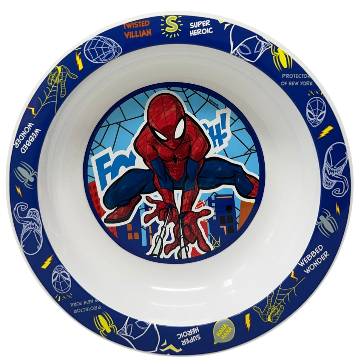 Piatto Fondo Spiderman MARVEL Stoviglia 20 CM in Plastica Riutilizzabile Adatto Al Microonde - St83548