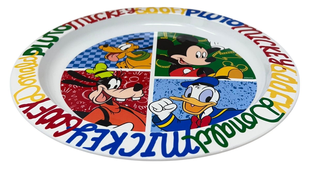 Piatto Piano Topolino & Friends DISNEY Stoviglia 22 CM in Plastica Riutilizzabile Adatto Al Microonde e in Lavastoviglie - St81147