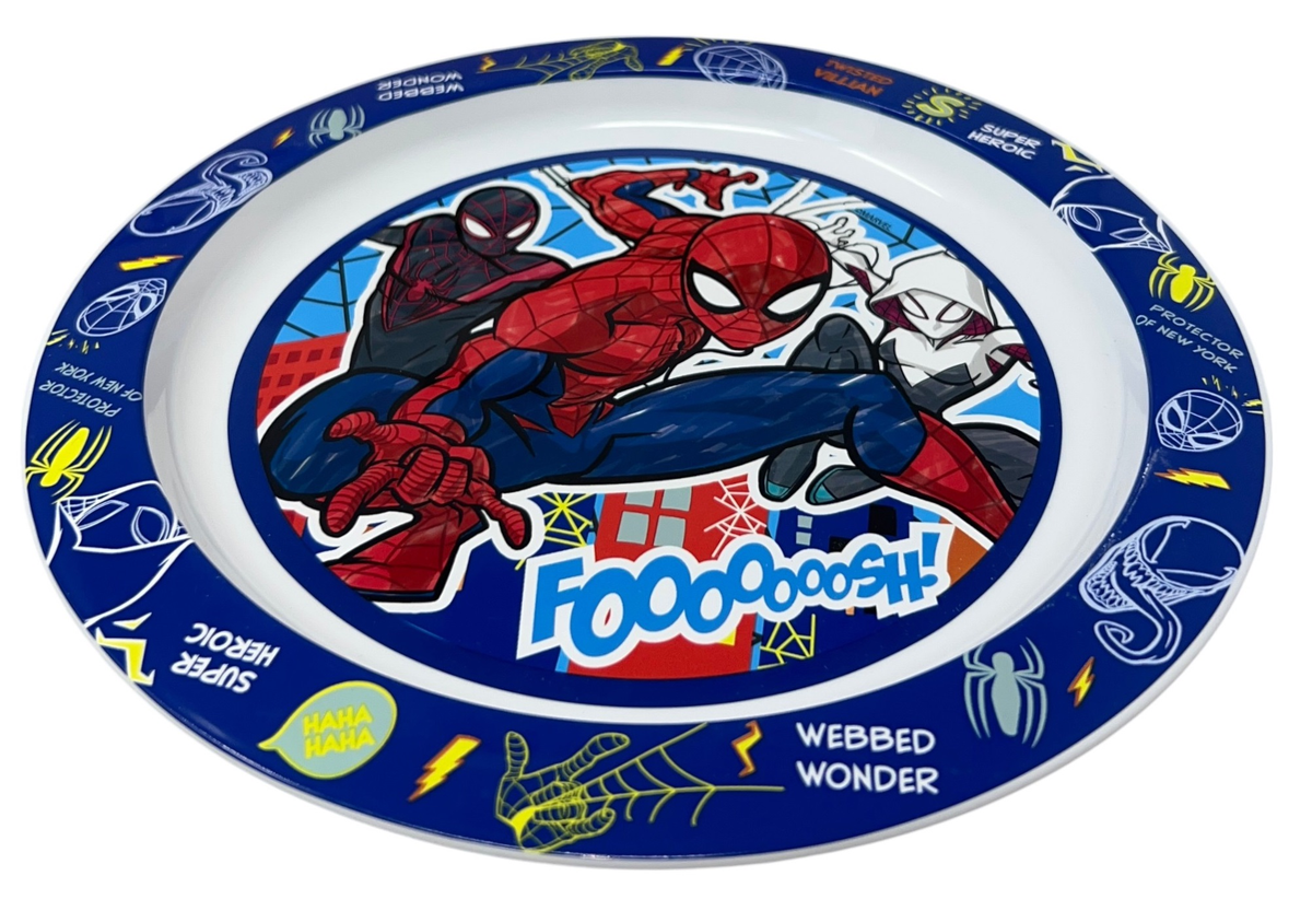 Piatto Piano Spiderman MARVEL Stoviglia 22 CM in Plastica Riutilizzabile Adatto Al Microonde e in Lavastoviglie - St83547