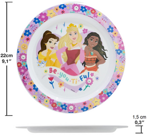 Piatto Piano Principesse DISNEY Stoviglia 22 CM in Plastica Riutilizzabile Adatto Al Microonde e in Lavastoviglie - St82047