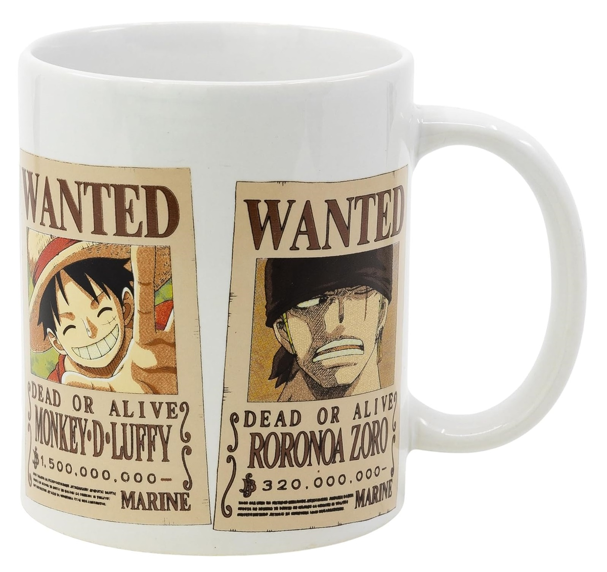 Tazza Mug One Piece in Ceramica 325 Ml Adatta Al Microonde e Lavastoviglie in Confezione - Stt515