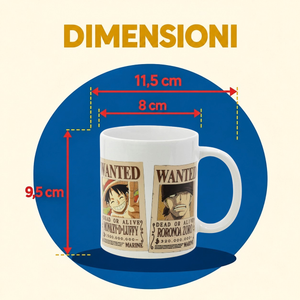 Tazza Mug One Piece Wanted in Ceramica 325 Ml Adatta Al Microonde e Lavastoviglie in Confezione - Stt515