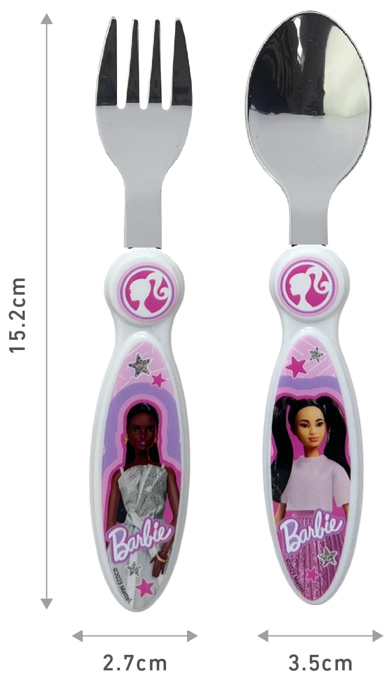 Posate Barbie Mattel Forchetta e Cucchiaio in Acciaio Inossidabile Atossico - St15918