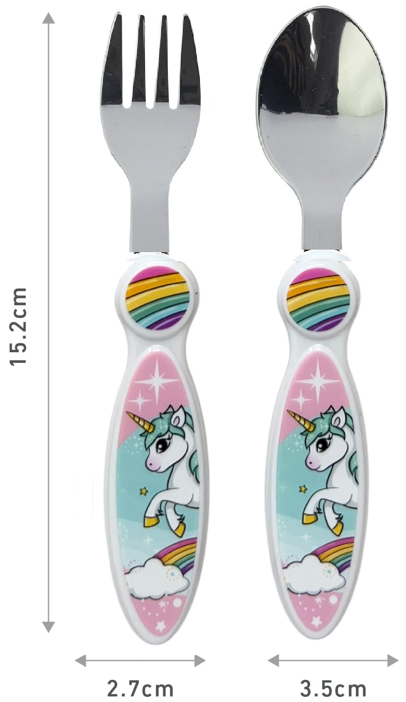 Posate Unicorno Forchetta e Cucchiaio in Acciaio Inossidabile Atossico - St21118