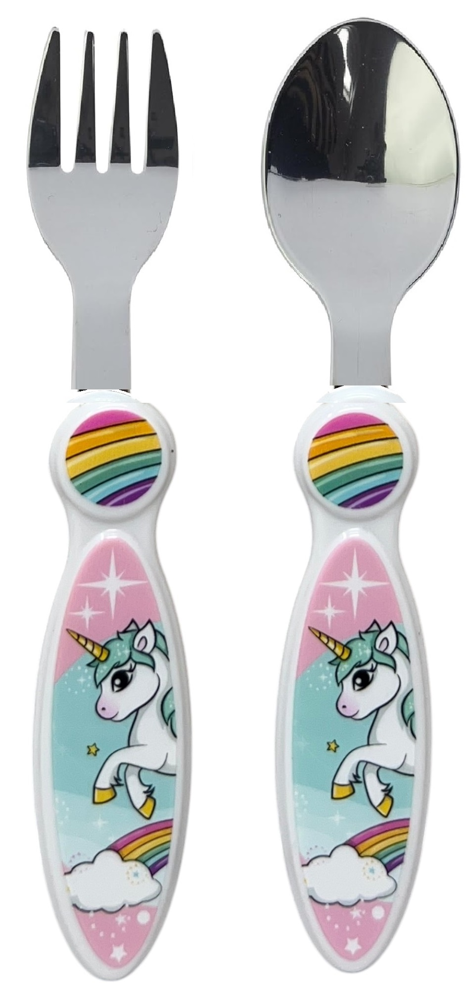 Posate Unicorno Forchetta e Cucchiaio in Acciaio Inossidabile Atossico - St21118