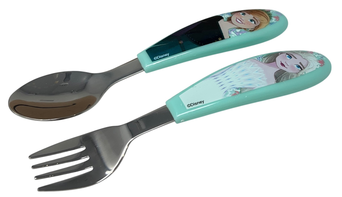 Posate Frozen DISNEY Forchetta e Cucchiaio in Acciaio Inox Manico Ergonomico- St81018