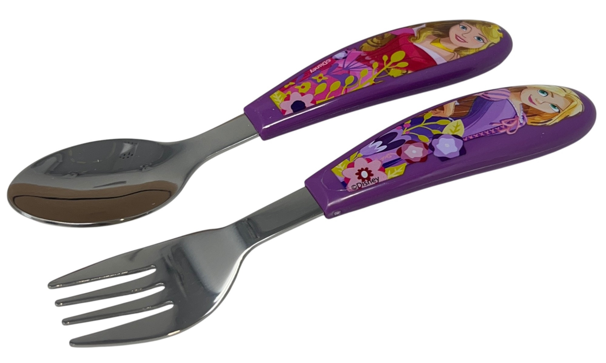 Posate Principesse DISNEY Forchetta e Cucchiaio in Acciaio Inox Manico Ergonomico- St82018