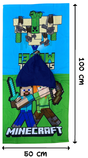 Poncho Mare Minecraft 100 X 50 CM Accappatoio da Spiaggia per Bambini 100% Pl - Mnc36-5164