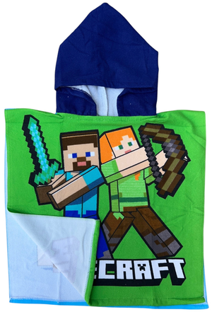 Poncho Mare Minecraft 100 X 50 CM Accappatoio da Spiaggia per Bambini 100% Pl - Mnc36-5164