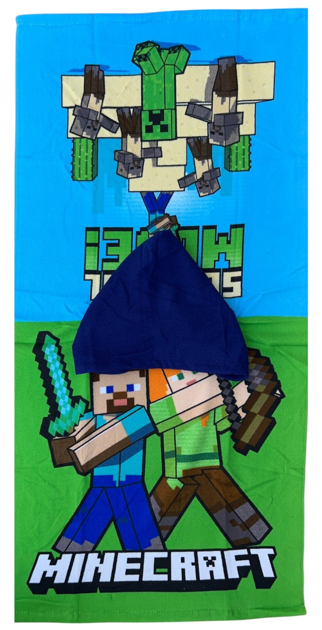 Poncho Mare Minecraft 100 X 50 CM Accappatoio da Spiaggia per Bambini 100% Pl - Mnc36-5164