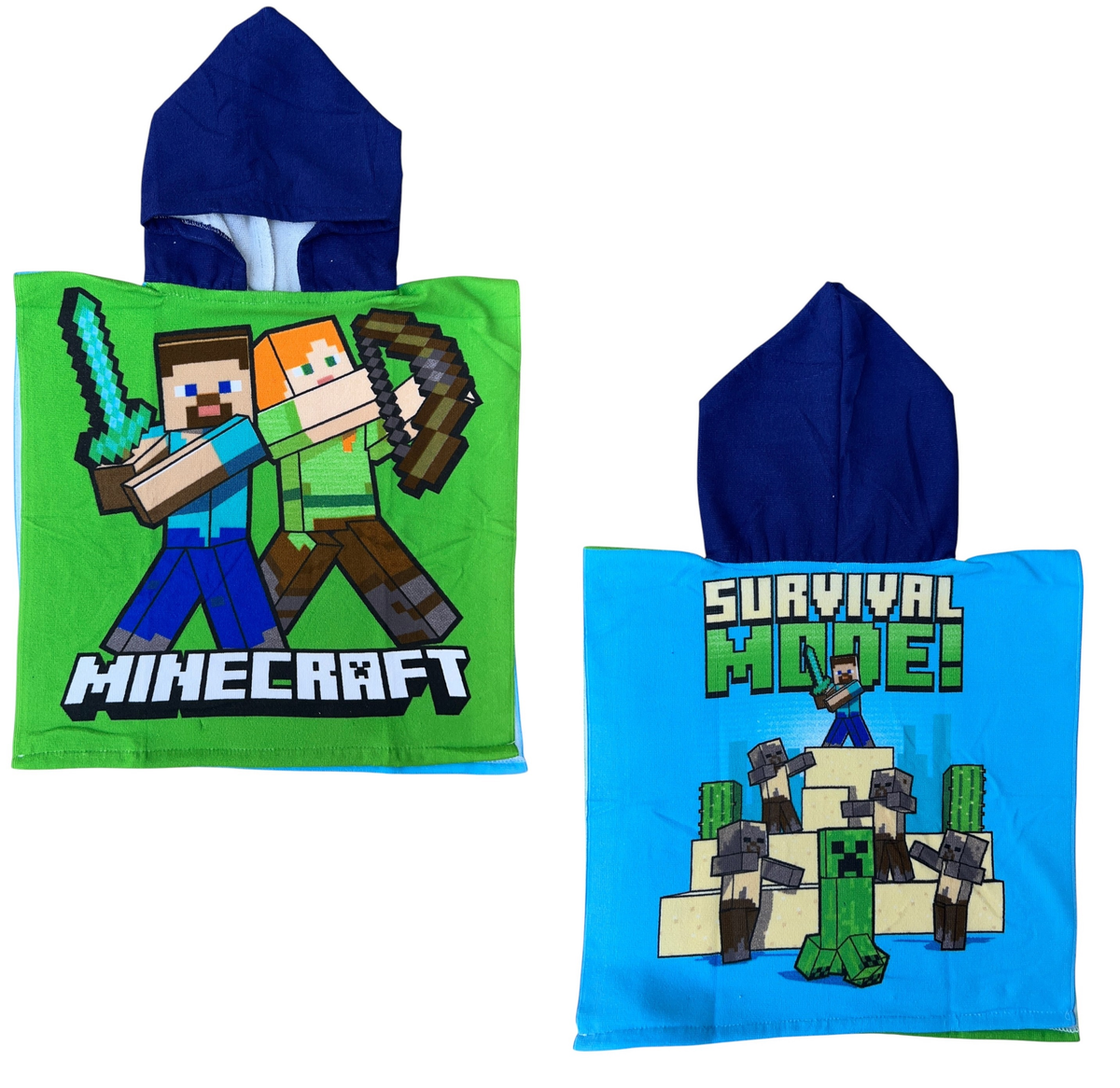 Poncho Mare Minecraft 100 X 50 CM Accappatoio da Spiaggia per Bambini 100% Pl - Mnc36-5164