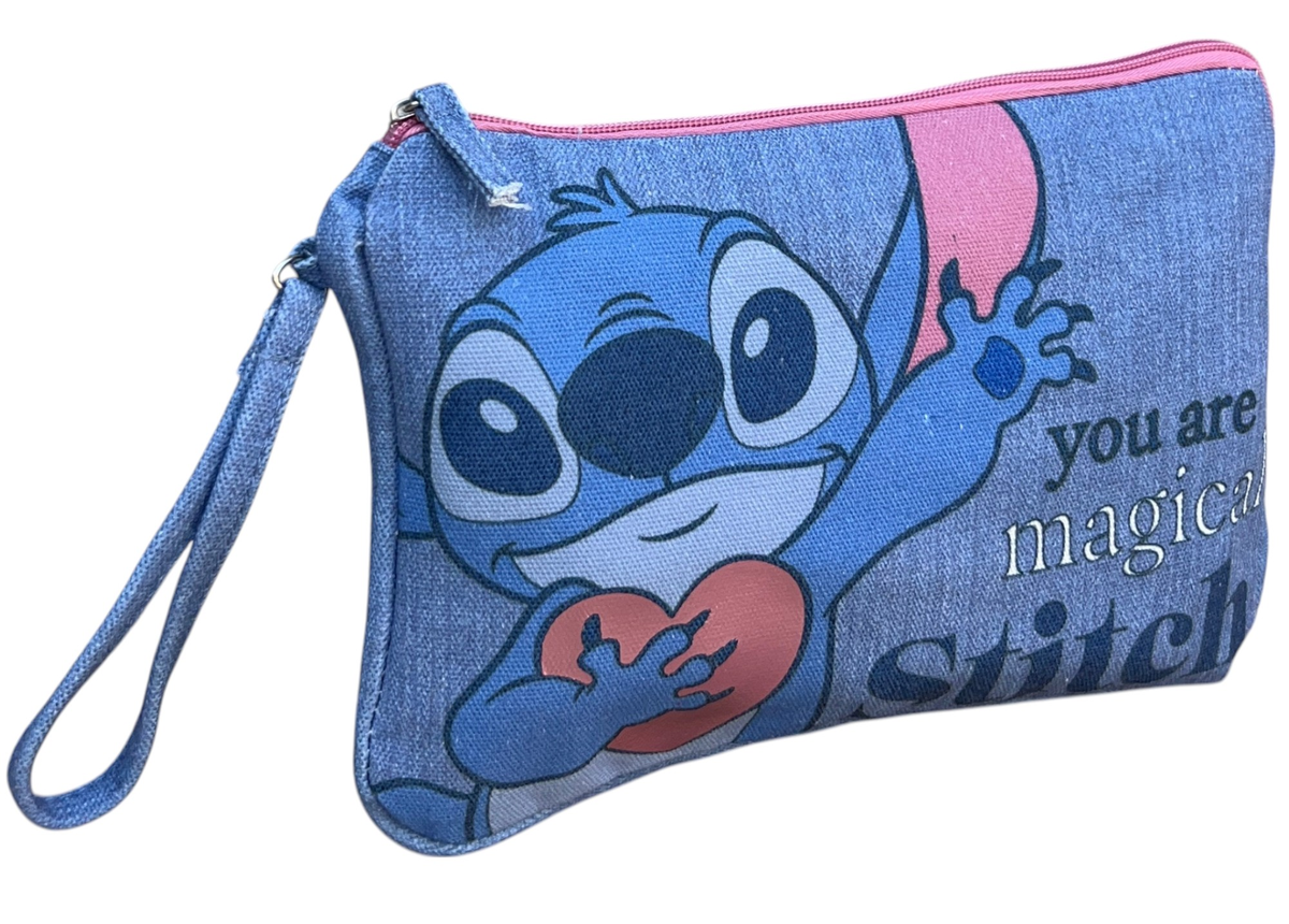 Beauty Case Stitch DISNEY Pochette Mare con Laccetto Organizer Borsa - D11435mc