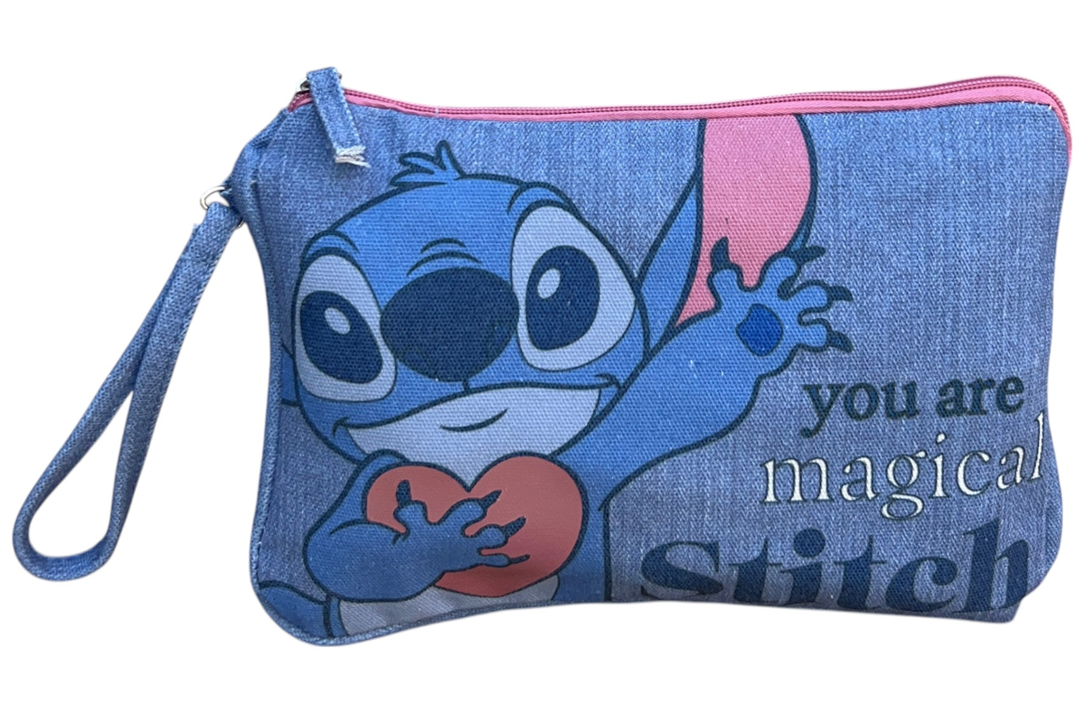 Beauty Case Stitch DISNEY Pochette Mare con Laccetto Organizer Borsa - D11435mc