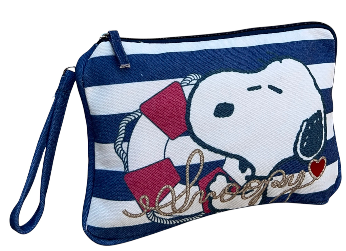 Beauty Case Snoopy Peanuts Pochette Mare con Laccetto Organizer Borsa - P11436mc