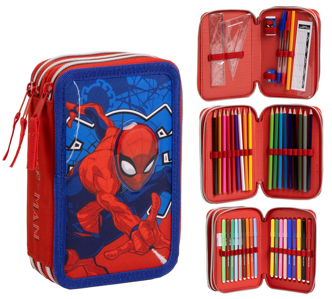 Astuccio Scuola Spiderman MARVEL Multiscomparto 3 Zip Portacolori Giotto - 1649
