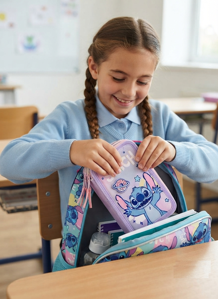 Astuccio Scuola Stitch DISNEY Multiscomparto 3 Zip Portacolori Giotto - 1652
