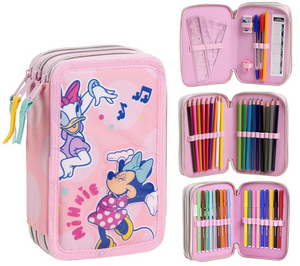 Astuccio Scuola Minnie e Paperina DISNEY Multiscomparto 3 Zip Portacolori Giotto - 1653