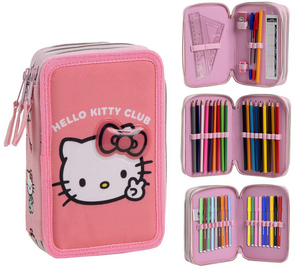 Astuccio Scuola Hello Kitty Sanrio Multiscomparto 3 Zip Portacolori Giotto - 1654