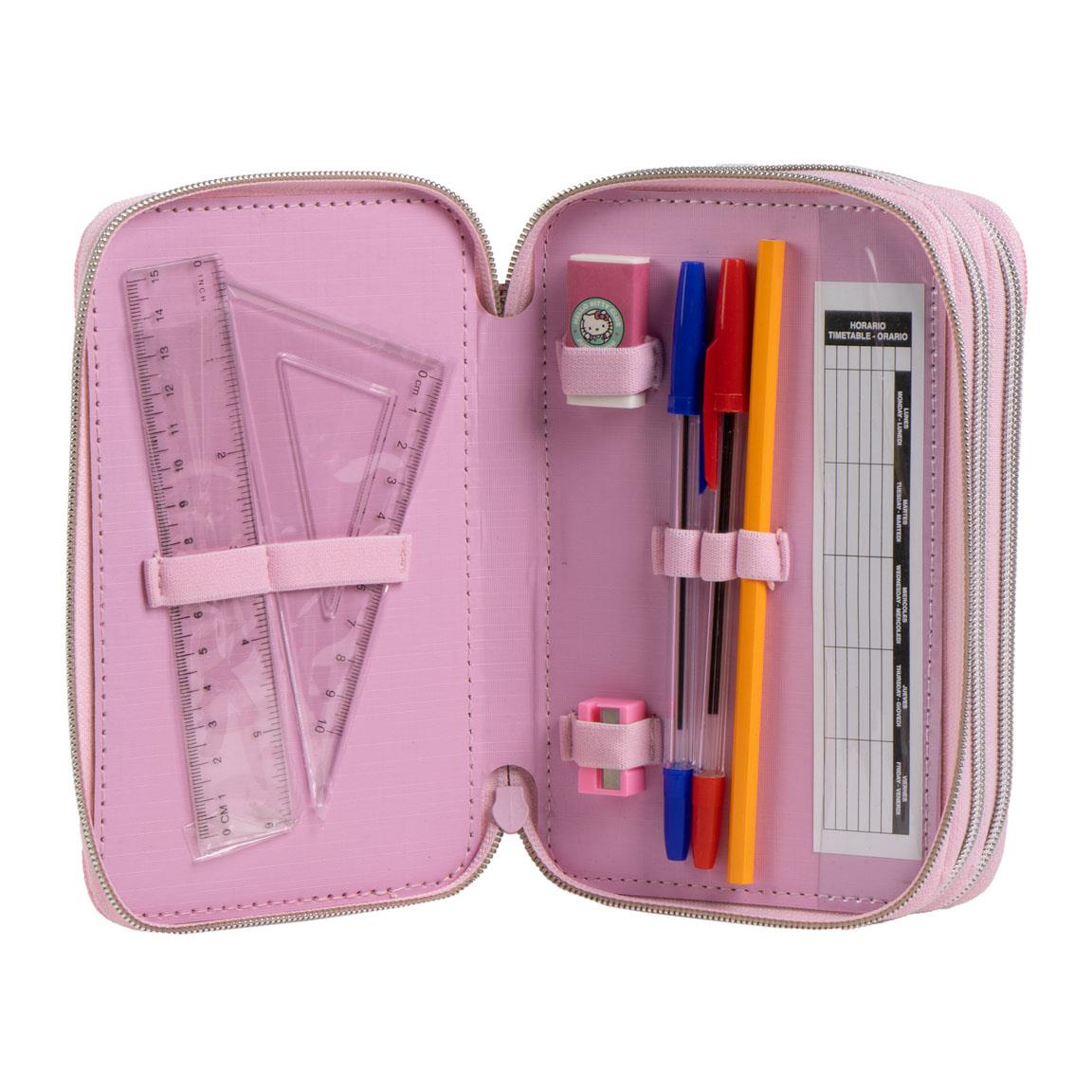 Astuccio Scuola Hello Kitty Sanrio Multiscomparto 3 Zip Portacolori Giotto - 1654