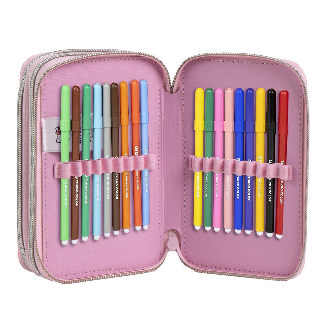 Astuccio Scuola Hello Kitty Sanrio Multiscomparto 3 Zip Portacolori Giotto - 1654