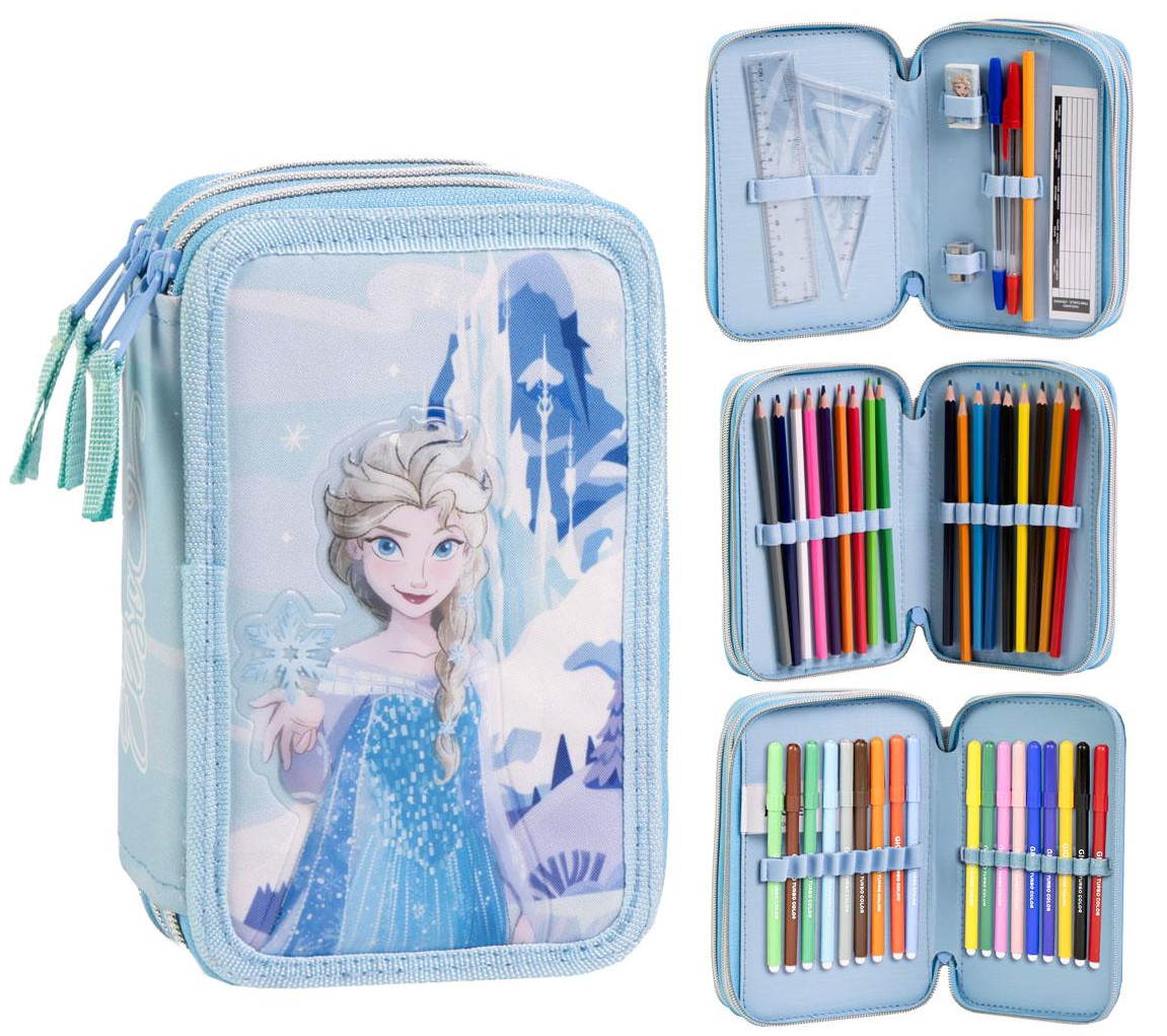 Astuccio Scuola Frozen DISNEY Multiscomparto 3 Zip Portacolori Giotto - 1688