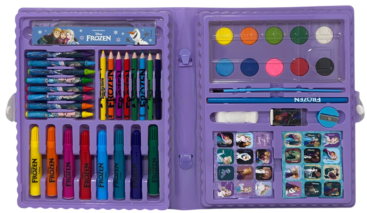 Valigetta 65 Pezzi Frozen DISNEY Scatola Colori Cancelleria Stickers per Bambini - 1221