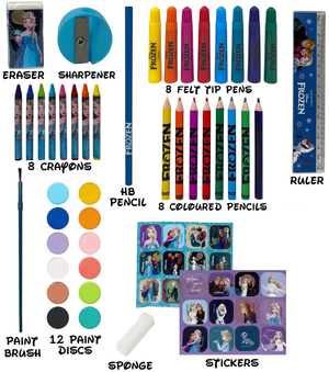 Valigetta 65 Pezzi Frozen DISNEY Scatola Colori Cancelleria Stickers per Bambini - 1221