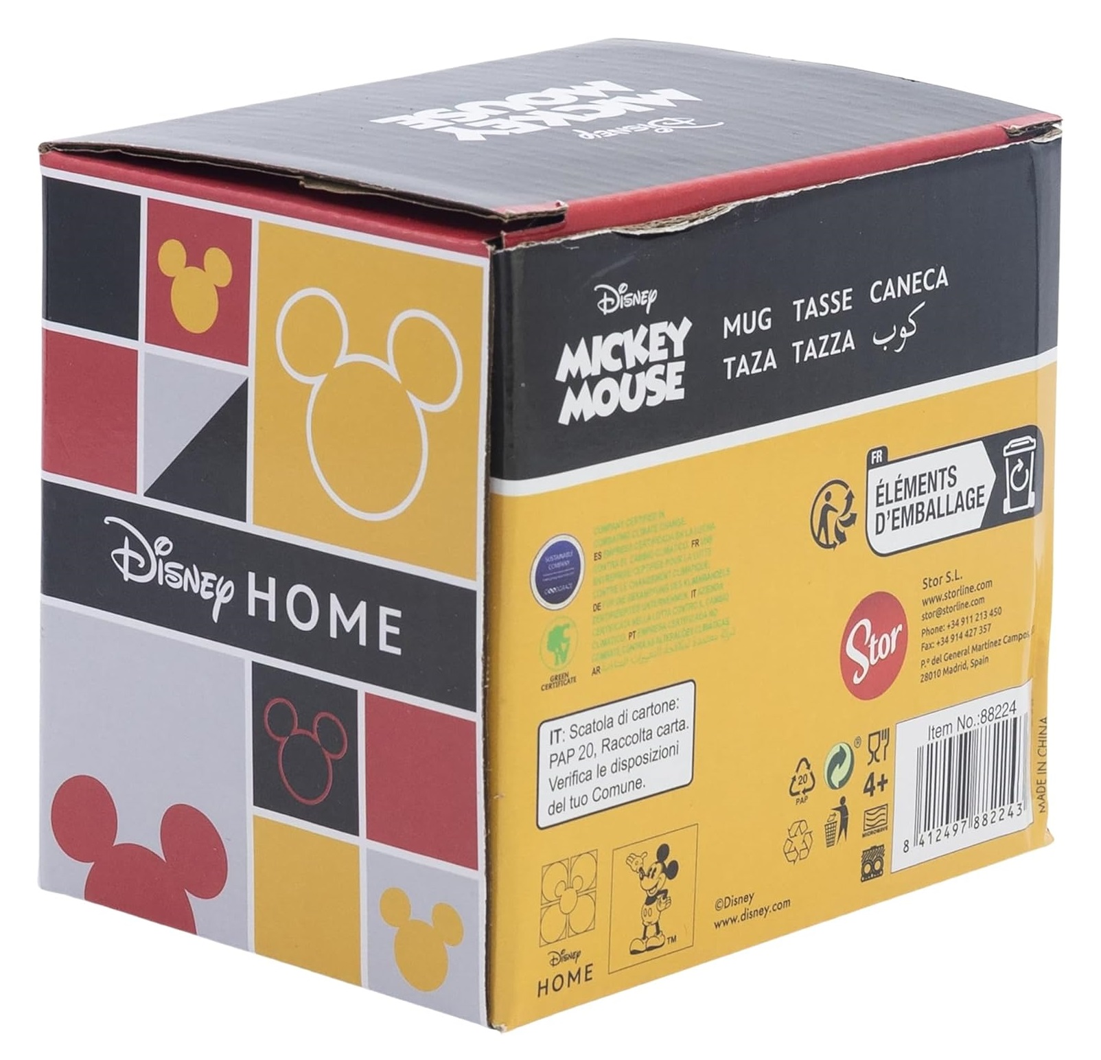 Tazza in Ceramica Topolino DISNEY Mickey Mouse Modello Mug 325 Ml in Confezione - 83066